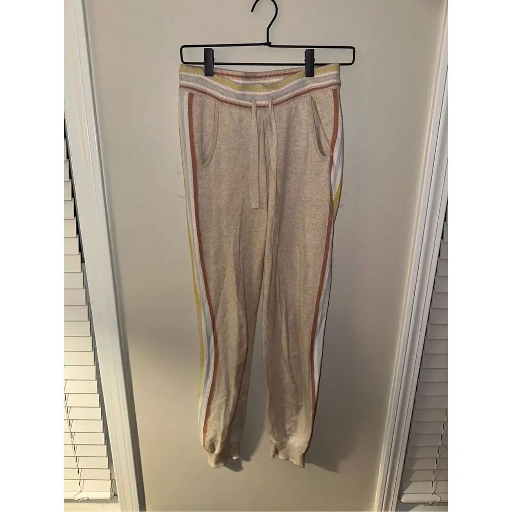 Faherty Women's Surf Jogger XS Beige Rainbow Stripe